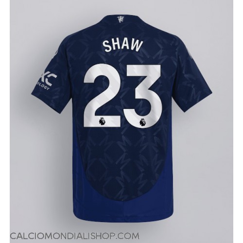 Maglie da calcio Manchester United Luke Shaw #23 Seconda Maglia 2024-25 Manica Corta